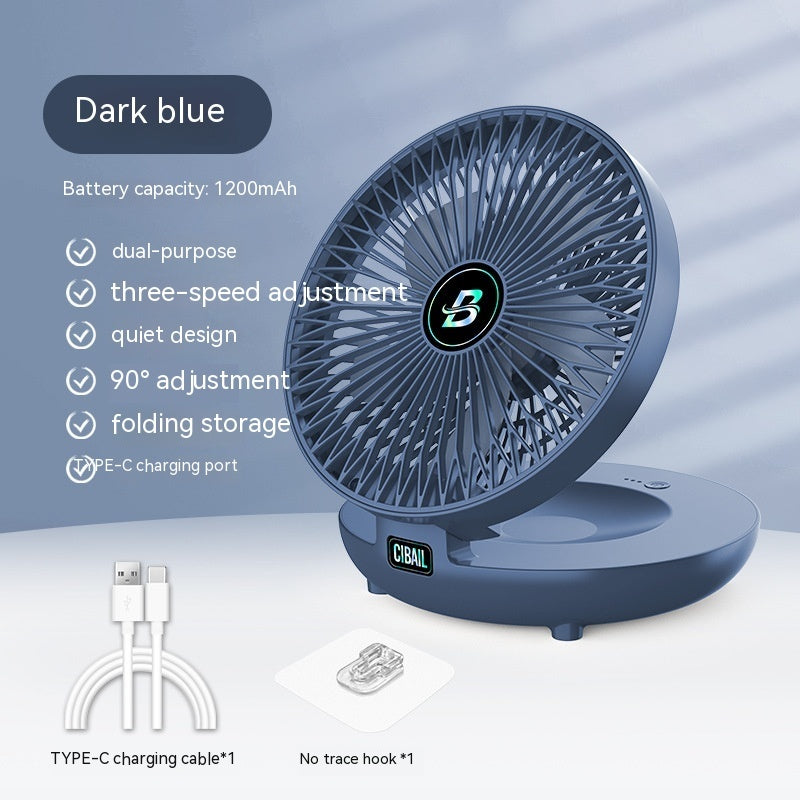 New Mini Folding Electric  Multi-gear Brushless Fan Desktop Wall Hanging