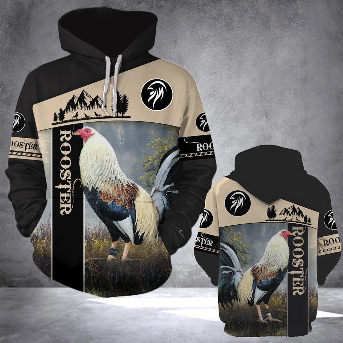 Cross Border New European And American Men''S Large Size Bodywear Meiqi Rooster Series Hooded Pullover Bodywear One Piece Customization