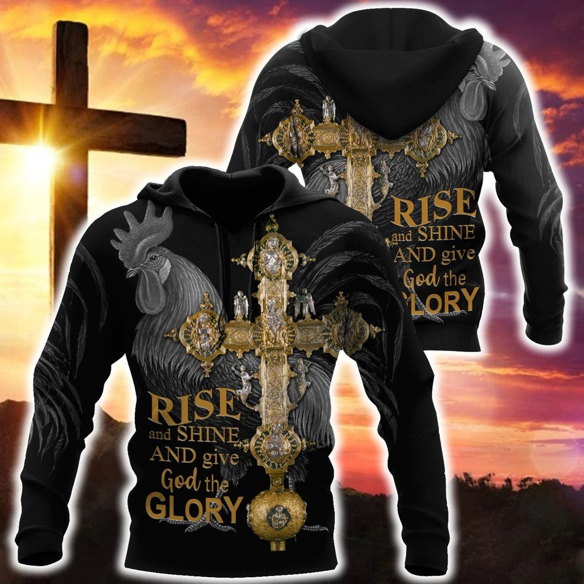 Cross Border New European And American Men''S Large Size Bodywear Meiqi Rooster Series Hooded Pullover Bodywear One Piece Customization