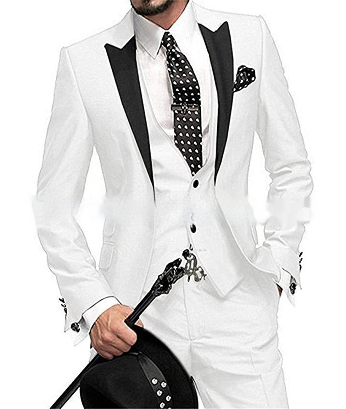 Black Collar Color Blocked Three Piece Set