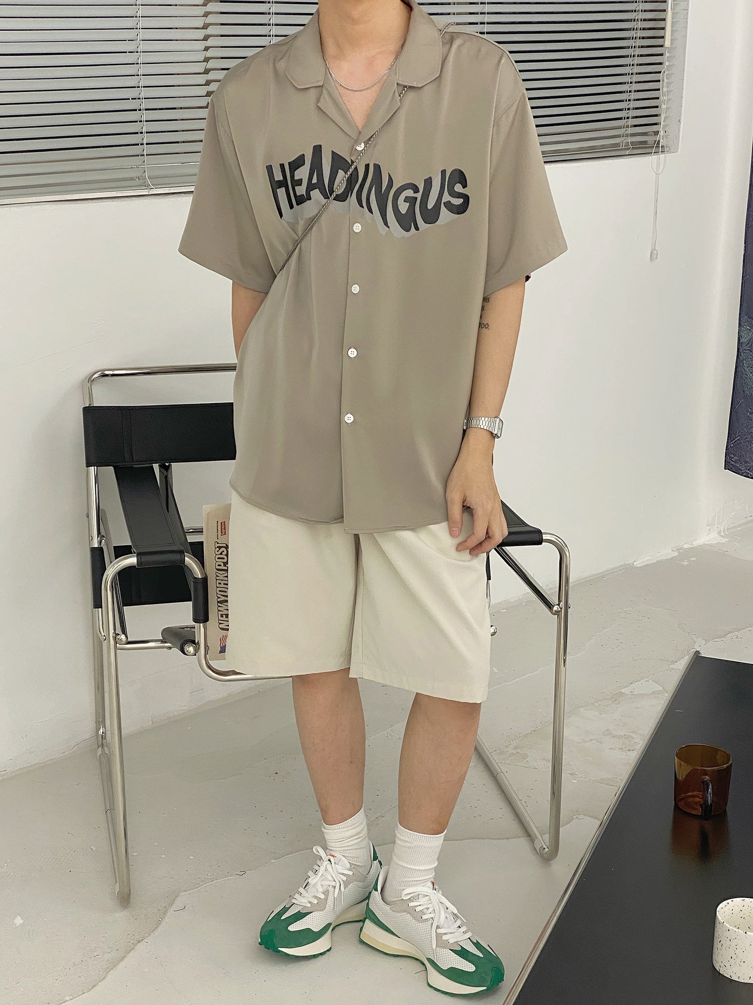 19studio South Korean Hong Kong Style Shirt Ins Men''s Summer