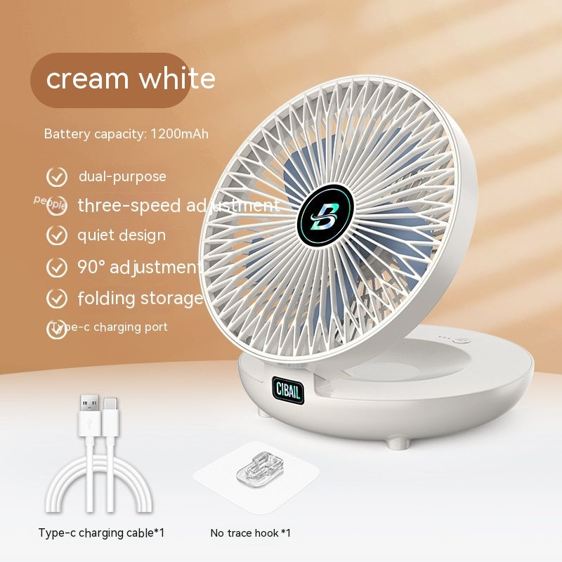 New Mini Folding Electric  Multi-gear Brushless Fan Desktop Wall Hanging