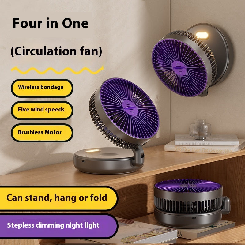 Multifunctional Folding Luminous Fan Desktop USB