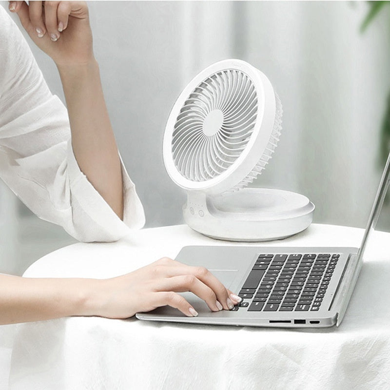 Wireless Suspension Air Circulation Small Fan Charging Folding Desktop